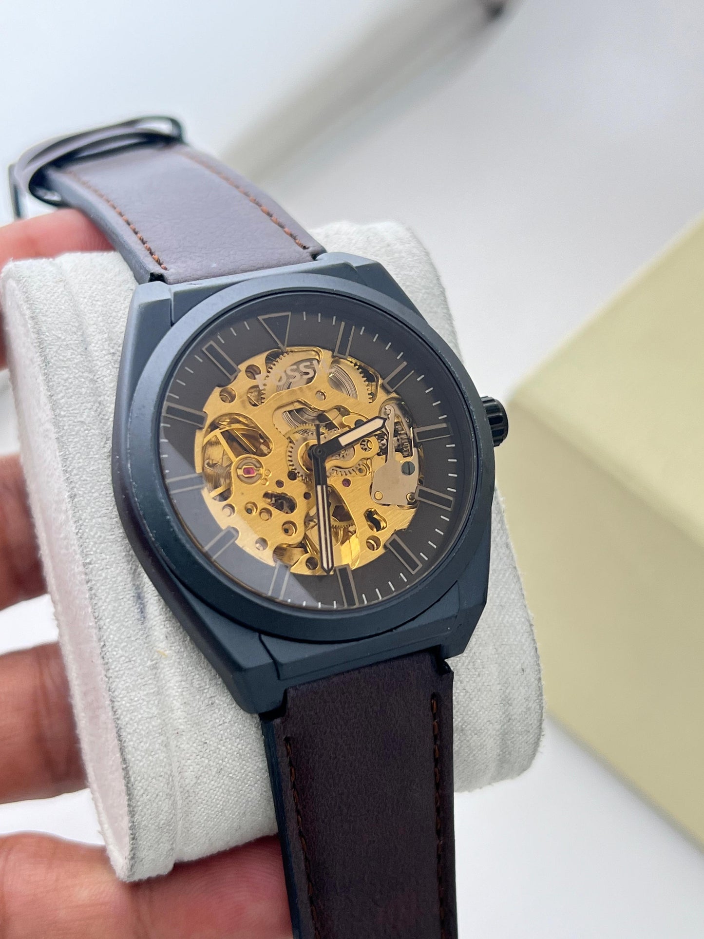 Fossil Automatic Brown Leather belt (Black)