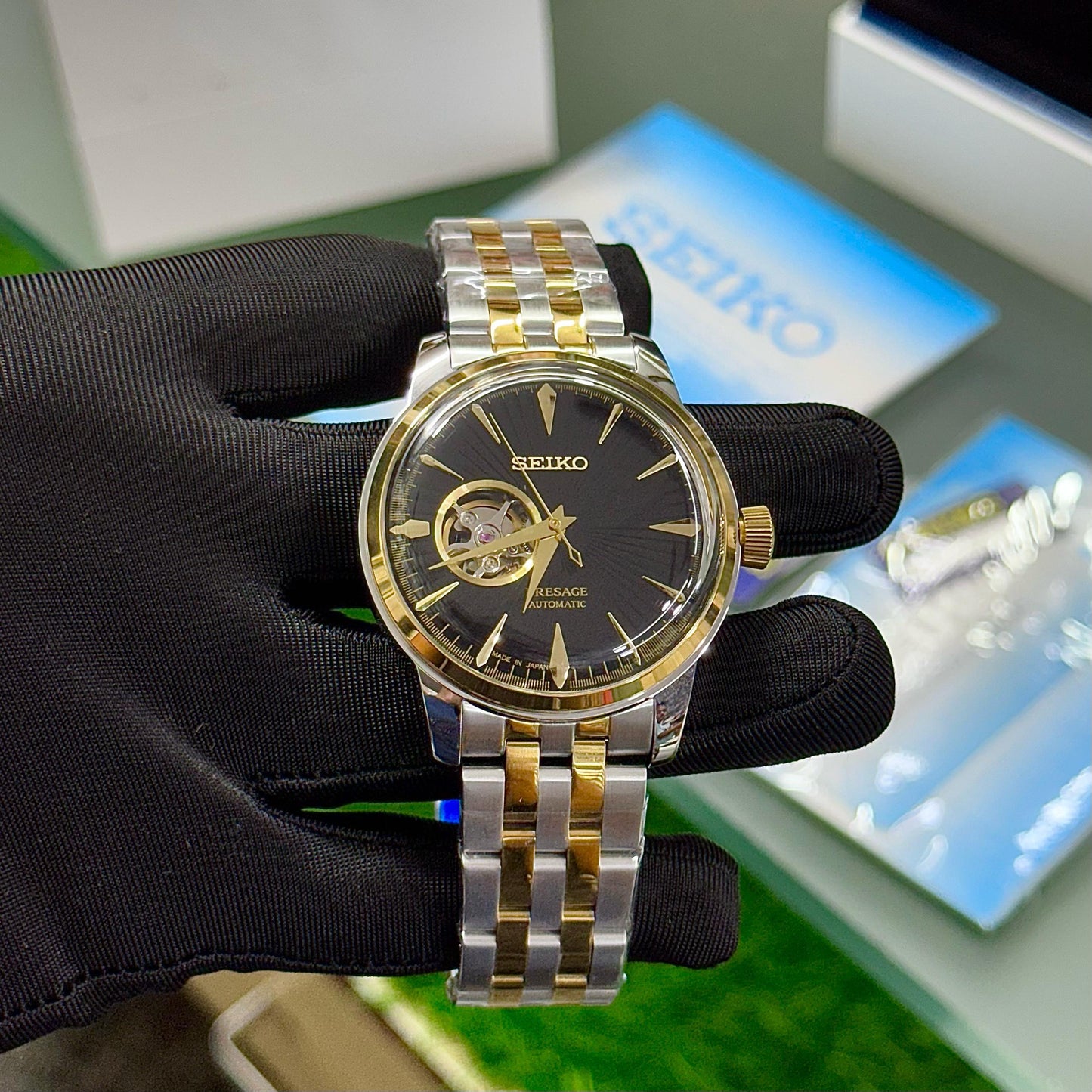Seiko Presage Automatic Gold Black