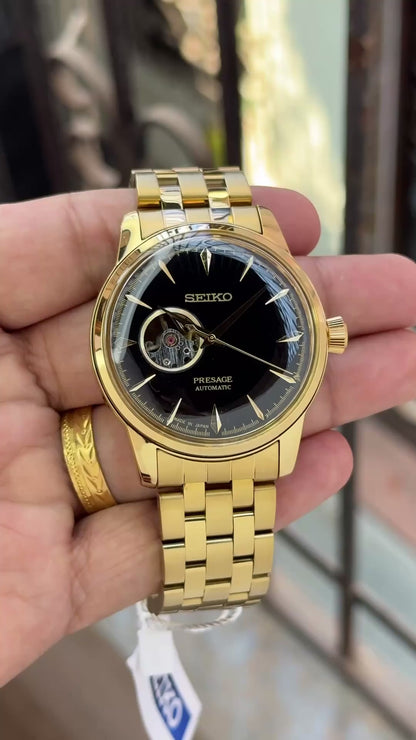 Seiko Presage Automatic Gold Black